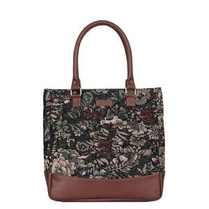 Women’s Vintage Pattern Tapestry Fabric Top Handle Tote Bag, Handbag Purse